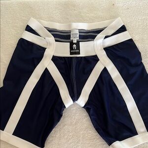 Spartas Navy and White Athletic Shorts